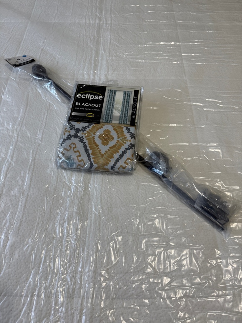 Eclipse Blackout Pocket Panel Curtain - Gold and Gray Pattern